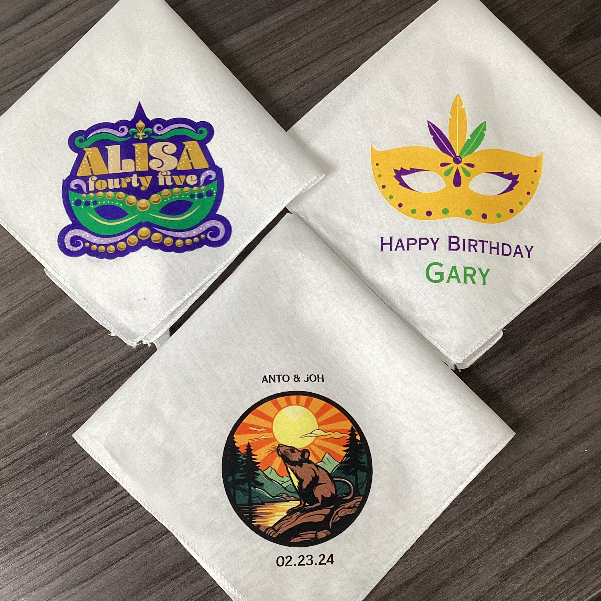 Provide Full Color Art for White Handkerchiefs (Dozen) DTF