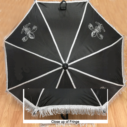 Silver Decoration on a Black Umbrella