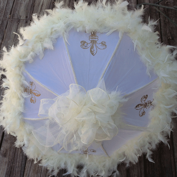 Off-White Decoration on a White Umbrella