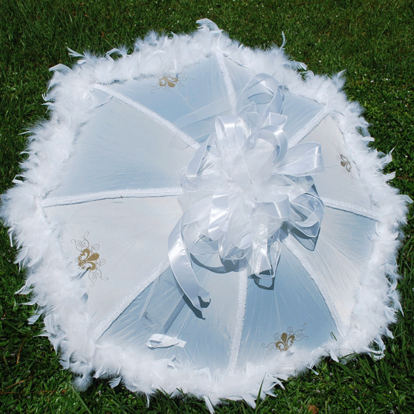 White Decoration on a White Umbrella